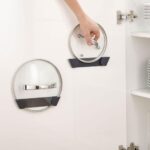 Universal Pot Lid Organizer for Cabinet - Upgraded 4 Pack Inside Cabinet Door Wall Mount Pan Top Storage Organizer Rack Holder for Kitchen, Fits 6" to 10" (Black) - Image 4