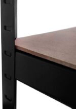 Foldable and Expandable Metal Shelf Unit for Home & Garage 180x90x40cm 5-Tier MDF Board Storage Rack Easy Assembly Sturdy & Stylish Black Design. - Image 8