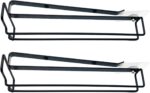 YelaJoy Wine Glass Holder 2PCS Stemware Rack Hanger Under Cabinet Wine Glass Rack Kitchen Hanging Glass Storage Rack Organizer,Black - Image 4