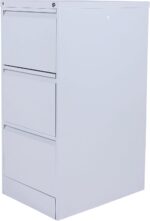 RIGID Vertical Filing Cabinet with 3 Drawers | Heavy-Duty Metal Document Storage | Smooth Sliding Drawers, Key Lock Protection, Office Organizer, Grey (62D x 46.5W x 102.5H cm) Assembled - Image 9