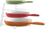 Metaltex Frypan Holder Sierra White – 4-Seat Pan Organizer – Countertop, Cabinet, or Drawer Storage – Iron Wire Body with LDPE Coating - Image 2