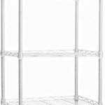 5 Tier Wire Shelves for Organization and Storage Microwave Stand, Metal Shelves Unit Perfect for Laundry Bathroom Closet Kitchen Shelves (White)