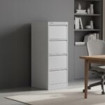 RIGID Vertical Filing Cabinet with 4 Drawers | Heavy-Duty Metal Document Storage for Legal Files | Smooth Sliding Drawers, Key Lock Protection, Office Organizer, Grey (62D x 46.5W x 132H cm) Assembled - Image 5