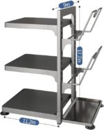Pots and Pans Organizer Rack for Cabinet, 3L Heavy Duty Under Sink Pot lid organizer, 3 Adjustable Tiers Carbon Steel Cabinet Organizers and Storage for Big Stock Pots, Heavy Cookware, Black - Image 7