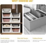 GGEROU Stackable Plastic Storage Basket for Closet,Foldable Clothes Organizer Storage Drawer Shelf Container,Closet Organizers and Storage Bins for Wardrobe Cupboard Kitchen Bathroom Office (4 Pcs) - Image 3