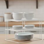Metaltex Corner Rack Silos – 2-Tier Plate & Bowl Organizer – Space-Saving Corner Cabinet Insert – Sturdy Coated Wire, Made in Italy - Image 8