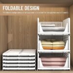 GGEROU Stackable Plastic Storage Basket for Closet,Foldable Clothes Organizer Storage Drawer Shelf Container,Closet Organizers and Storage Bins for Wardrobe Cupboard Kitchen Bathroom Office (4 Pcs) - Image 4
