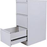 RIGID Vertical Filing Cabinet with 3 Drawers | Heavy-Duty Metal Document Storage | Smooth Sliding Drawers, Key Lock Protection, Office Organizer, Grey (62D x 46.5W x 102.5H cm) Assembled - Image 8
