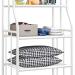 Storage Shelving Rack Unit Heavy Duty Organizer Kitchen Storage Rack Metal Plant Stand Shelf for Laundry Bathroom Kitchen Pantry Closet Indoor/Outdoor (White, 5-Tier)