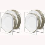 SKYLEAF 2PCS Large Dish Holder Dish Rack Bowl and Plates Organizer for Kitchen Cabinet Metal Dish Drying Stand After Wash Space Saving Plate Dish Storage for Cabinet Countertop Kitchen Organizer - Image 3