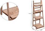 Makeup Toy 4-Tier Wooden Ladder Bookshelf - Foldable, Multifunctional Open Storage Rack - Plant Shelf for Living Room, Office, Balcony, Bathroom, Bedroom - Plant Stand & Bookcase Display (Natural) - Image 2