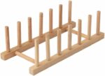 Ikea OSTBIT Plate Rack-holder Kitchen Cabinet and Pantry Organizer Rack, 6 Compartments,Pot Lid Holder or bookshelf 11 -inches bamboo