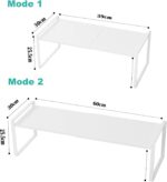 U-HOOME Expandable Countertop Organizer Shelf , Cupboard Stand Kitchen Spice Rack,Cabinet Pantry Shelf, Organization and Storage For Kitchen Bathroom (White) - Image 2