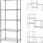 5-Tier Wire Storage Shelving Rack Unit for Home Bathroom Kitchen, BEONE 5 Shelves DIY Unit Metal Kitchen Storage Rack, Silver, 55x30x150cm (5 Tier, Silver)