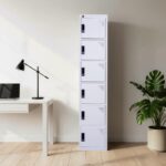 RIGID 6 Door Steel Storage Locker with Shelves | Metal Cabinet for Home, School & Office | Secure Key Lock System, Plastic Handles, Multi-Compartment Organizer, Grey (45D x 38W x 180H cm) Assembled - Image 3
