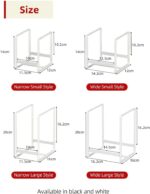 2pcs Kitchen Space Saver Dish Rack, Plate Holder, Dish Drainer, Drying Stand for Cabinet Shelf Organiser Counter Top Storage for the use of Plates Pan-Pot Lids Cutting Board - White Small(W+N) - Image 3