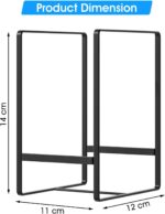 2PCS Vertical Plate Holders, Kitchen Plate Organizer for Cabinet, Upright Dish Storage Rack for Small Plates, Black, Space-Saving Design for Cupboard and Countertop - Image 4