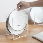 SKYLEAF 2PCS Large Dish Holder Dish Rack Bowl and Plates Organizer for Kitchen Cabinet Metal Dish Drying Stand After Wash Space Saving Plate Dish Storage for Cabinet Countertop Kitchen Organizer - Image 4