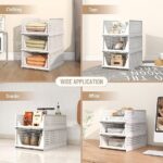 GGEROU Stackable Plastic Storage Basket for Closet,Foldable Clothes Organizer Storage Drawer Shelf Container,Closet Organizers and Storage Bins for Wardrobe Cupboard Kitchen Bathroom Office (4 Pcs) - Image 6