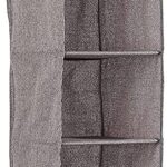 Maogear Shelf Hanging Closet Organizer,Grey Wardrobe Hanging Shelves,Foldable Canvas Clothes Storage Hanger for Sweater,Shoes,Kids,Nursery and Clothing Accessories (3 Layers of Gray)