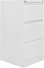 RIGID Vertical Document Cabinet with 3 Drawers | High Capacity Metal Storage for Legal Size Files | Smooth Sliding Channels, Office Organizer, Pre Assembled, White (62D x 46.5W x 102.5H CM) - Image 6