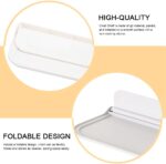 2 Pcs Floating Wall Shelves Self Adhesive Floating Wall Shelves, Bathroom Folding Rack Toilet Wall Towel Storage Perforation-Free Bedroom Bedside Shelf Hanging Bracket Foldable Adhesive Organizer - Image 7