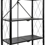 Showay Multishelf Foldable Storage Shelves For Garage Kitchen Home Closet, Metal Wire, Collapsible Organizer Rack On 4'' Wheel Casters, Metal Organizer Wire Rack, Black/White 5Shelfblack, Nu30499
