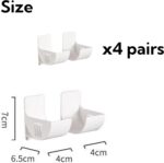Cling Film & Foil Holders, 4 Pairs No-Drill Storage Racks, Convenient Saran Wrap and Trash Bag Organizers, Side-Mount Fridge Storage Solution, Adhesive Installation, Bags Up to 6cm Diameter - Image 3