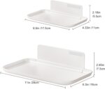 2-Pack White Foldable Adhesive Floating Shelves - No-Drill, Renter-Friendly Wall Shelves for Bathroom, Bedroom, RV & Kitchen | Ideal for Phones, Watches & Personal Items - Image 7
