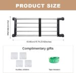 Hershii Expandable Closet Tension Shelf Rod Adjustable Metal Clothes Storage Rack Cabinet Organizer Hanger DIY Divider Separator Shelves for Wardrobe Cupboard Kitchen Bathroom, Black - Image 2