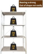 N/P 4-Tier Foldable Storage Shelves with Caster Wheels - White - Image 6