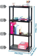 MXM 4-Tier Storage Shelves Multipurpose Stand, Kitchen Adjustable and Foldable Heavy Duty Rack, 130 cm Height, 25 kg Per Shelf, Storage Solution for Home, Office, Garage (Grey) - Image 3
