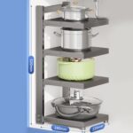 Adjustable Height & Position 4‑Tier Pots & Pans Organizer Rack – Heavy‑Duty Pot & Lid Holder for Kitchen Cabinets or Counter | Modular Layout, Space‑Saving Design - Image 2