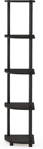 Furinno Turn-N-Tube 5 Tier Corner Display Rack Multipurpose Shelving Unit, 1-Pack, Espresso/Black - Image 9