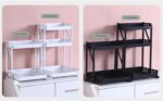 Tycom Pull Out Spice Rack Organizer For Countertop and Cabinet, Standing Shelf Jars Storage Holder, Foldable Seasoning Shelf Organizer for Kitchen Storage,2 Layer White. - Image 6
