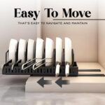 Qixa Expandable Kitchen Dish Rack – Adjustable Cookware Organizer with Retractable Base & Dividers for Pans, Lids, Plates, Cutting Boards, Bakeware, Durable, Easy Assembly for Cabinet or Countertop - Image 5