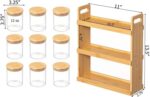 Bamboo Spice Rack with 9 Glass Jars & Airtight Wooden Lids – 3-Tier Kitchen Organizer for Spices, Herbs, Dry Fruits & Condiments – Countertop Storage Shelf for Home Kitchen - Image 3