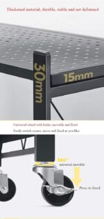 5 Tier Folding Shelf, Kitchen Shelf Organizer Rack Foldable Rolling Cart for Living Room, Bathroom, Balcony - No Assembly Required(Size:71×39×163cm,Color:White) - Image 3