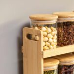 Bamboo Spice Rack with 9 Glass Jars & Airtight Wooden Lids – 3-Tier Kitchen Organizer for Spices, Herbs, Dry Fruits & Condiments – Countertop Storage Shelf for Home Kitchen - Image 6