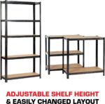 Rhino Racking - 5 Tier Heavy-Duty Industrial Storage Shelves - Black - 180x90x30cm - Image 6