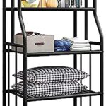 Storage Shelving Rack Unit Heavy Duty Organizer Kitchen Storage Rack Metal Plant Stand Shelf for Laundry Bathroom Kitchen Pantry Closet Indoor/Outdoor (5-Tier, Black)