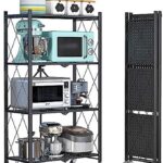 4 Tier Foldable Storage Shelf Unit Heavy Duty Storage Black