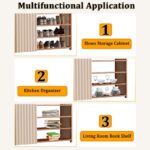 Bamboo Shoe Cabinet with Dustproof Cover, 6 Tiers Closed Entryway Shoes Shelf Freestanding Boots Storage Racks Organizer, Curtained Shoes Stand Kitchen Cabinet for Home Office 70x24x99cm - Image 6