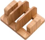 X spring Cutting Board Organizer, Adjustable Bamboo Storage Rack for Kitchen Cabinet, Multi-Purpose Holder for Lids, Pans, Baking Trays, and Plates, Space Saving Design for a Tidy and Efficient Home