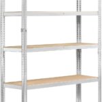 Beauenty Storage Shelves,Metal Shelves,Storage Rack 180cm, 5 Layers (80 KG Loading Capacity Per Shelf) Metal Storage Rack Height Adjustable Storage Shelves (White, A)