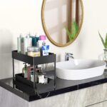 AMERTEER Under Sink Organizers And Storage Pull Out Sliding Drawer - 2 Tier Multi-Purpose Kitchen Under The Sink Organizer Under Bathroom Sink Shelf Storage Rack For Countertop Laundry Cabinet - Black - Image 5
