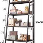 Modern Bookshelf for Home & Office - 5-Tier Storage Rack, Bookshelf Organizer, Living Room Book Storage, Space-Saving Shelf for Bedroom, Living Room and Home Office, Black