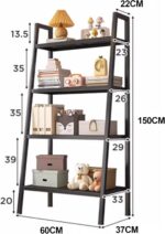 Modern Bookshelf for Home & Office - 5-Tier Storage Rack, Bookshelf Organizer, Living Room Book Storage, Space-Saving Shelf for Bedroom, Living Room and Home Office, Black