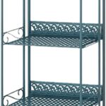 Foldable Shelving Unit(4-Tier), Metal Kitchen Shelving Microwave Oven Shelf Utility Storage Shelf for Living Room, Bathroom, Balcony(Size:Blue,Color:4-Tier) (4 Tier)