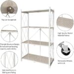 N/P 4-Tier Foldable Storage Shelves with Caster Wheels - White - Image 5